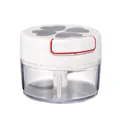 Mini manual garlic chopper featuring heart pattern lid and efficient pull cord mechanism - Heart Decor / Gray