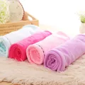 Absorbent thickened microfiber hair drying towels in soft solid colors for home use. - Pink