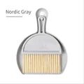 Nordic Grey mini desktop broom and dustpan set for keyboard and small mess cleaning - Mini Desktop Style / Gray