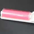 Portable mini foldable washable sticky lint roller for clothes in pink and white - Red