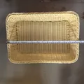 Cream-colored rectangular imitation rattan storage basket with size measurement markings. - Rectangular Medium (35*25*7CM) / White