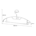White semi-circular plastic clothes hanger with non-slip wide shoulder and dimensions - Wide Shoulder Thickened Seamless Style / White