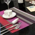 Tovaglietta in PVC a righe, tovagliette isolate termicamente per decoro tavolo - A Righe Viola