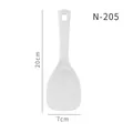 White non-stick food grade PP plastic rice paddle with vertical ridges, 20cm height - Striped Non-stick Hanging Hole Style (N-205) / 20x7cm