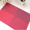 Modern red and pink grid PVC heat-resistant placemat for stylish dining table decor - Red