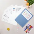 Kit de broderie DIY Stitch Book avec feuilles de lin à motifs et fils colorés - Style C Accessoires / Fil 24 Couleurs + Aiguilles à Gros Chas