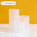Transparent hexagonal 3-slot desk organizer for pens and makeup brushes - Clear White