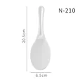 Professional non-stick white plastic rice scoop with vertical handle, 20.5cm length - Pointed Non-stick Streamlined Style (N-210) / 20.5x6.5cm