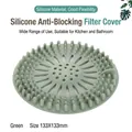 Durable green silicone sink strainer drain hair catcher for kitchen and bathroom sinks - 13.3x13.3cm / Green