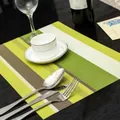 Tovaglietta in PVC a righe verdi e bianche resistente al calore per protezione tavolo - Strisce verdi