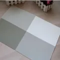 Minimalist grey and white square grid PVC placemat for dining table heat insulation - Gray