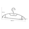 Grey non-slip wide shoulder plastic clothes hanger with dimensions 400mm x 180mm - Wide Shoulder Thickened Seamless Style / Gray