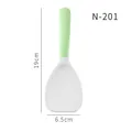 Non-stick rice scoop in light green handle, food-grade PP plastic rice paddle 19cm - Green Handle Non-stick Granular Style (N-201)
