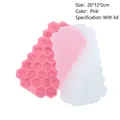 37-cavity pink silicone honeycomb ice cube tray with translucent lid, size 20x12x2cm - With Lid-37 Cavities / Pink