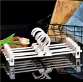 Adjustable white plastic pant hangers with non-slip clips for skirts and trousers - Pants Hanger / White