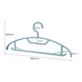 Light blue non-slip wide shoulder plastic clothes hanger with 400mm width dimension. - Wide Shoulder Thickened Seamless Style / Blue