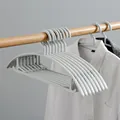 Light gray wide-shoulder plastic hangers for adult clothes, suitable for wet and dry use - Traceless Style / Non-marking Grey