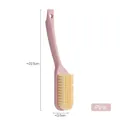 Pink long-handled plastic shoe brush with soft bristles for cleaning footwear and laundry - Pink