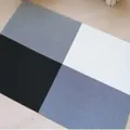 Creative PVC heat insulation placemat with four-quadrant color grid design - Black