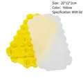 Yellow honeycomb silicone ice cube tray with lid, creates 37 hexagonal ice cubes easily - With Lid-37 Cavities / Yellow