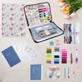 Kit de broderie DIY complet avec sac de rangement floral et manuel de points - Style F / Set de 9 Pages + Kit de Couture + Édition Premium