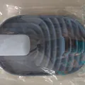 Blue foldable pot lid and spoon holder rack for kitchen organization in plastic packaging - OPP Bag / Nordic Blue