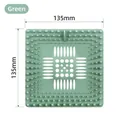 Durable green square silicone sink strainer hair catcher drain filter, 135mm x 135mm size - 13.5x13.5cm / Square Green
