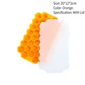 Durable orange honeycomb silicone ice cube tray with lid, 37 cells, 20x12x2cm - With Lid-37 Cavities / Orange