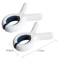 Pack of 2 large windproof plastic quilt clips in white and blue for drying blankets - 2 Pieces/Pack (Large) / Blue