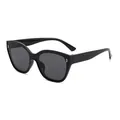 Fashionable black frame sunglasses for children, providing stylish outdoor sun protection - Black Frame Grey Lens