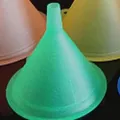 Set of five vibrant food-grade candy colored plastic funnels for kitchen liquid transfer - Size 4 Model (A1622) / Single Piece