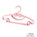 Durable pink plastic clothes hanger with bowknot design for kids or adults, 29X17X4cm - 5 Pieces / Pink