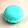 Turquoise macaron-shaped portable plastic jewelry storage box for rings and earrings - 10*5cm / Large Cyan/Teal