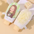 Double-sided cartoon exfoliating bath glove with soft mesh loofah and elastic cuff - Green Mona Lisa - Double Sided Glove