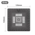 Grey silicone square sink drain filter hair catcher variant with 135mm dimensions - 13.5x13.5cm / Square Dark Gray