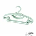 Green plastic clothes hangers with bow tie design for home closet organization set - 5 Pieces / Green