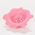 Crépine d'évier en silicone rose en forme de fleur pour la salle de bain et la cuisine - Rose