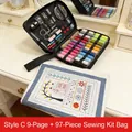 Kit de couture Stitch Book en lin DIY avec 9 pages et ensemble de 97 accessoires - Style C Ensemble / Kit de Couture 97 Pcs