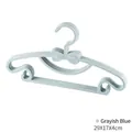 Durable grey blue plastic clothes hanger with bow-knot design, 5 pieces, 29x17x4cm - 5 Pieces / Blue