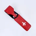 Bright red rectangular luggage tag with airplane icon and embossed 'Happy Flight' design - Red