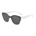 Stylish children's fashion sunglasses featuring white and black frames for sun protection - White Frame Gray Lens