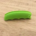 Ergonomic green silicone grocery bag carrier handle for comfortable heavy lifting - Green