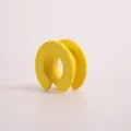 Bright yellow windproof laundry pole clip for secure clothes hanger fixation. - Yellow