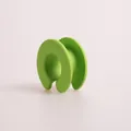 Vibrant green windproof clothesline hook ring for hanger stabilization on round rods - Green