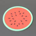 Colorful watermelon-shaped silicone coaster with a vibrant jelly-colored fruit design - Watermelon