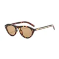 Retro tortoise shell cat-eye sunglasses with brown lenses - Tortoise Frame Tea Lens