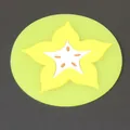 Creative starfruit shaped silicone coaster in vibrant yellow and green colors - Starfruit