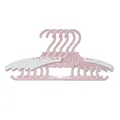 Adjustable pink and white children's non-slip clothes hangers for baby nursery storage - Pack of 5 / Pink