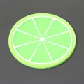 Vibrant green lime slice silicone coaster with non-slip and heat resistant design - Green Orange