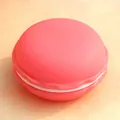 Creative pink macaron-shaped portable jewelry storage box for rings and earrings - 10*5cm / Large Rose Red